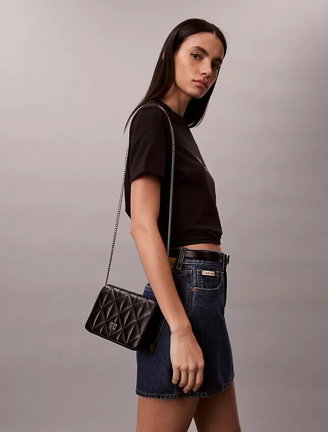 Quilted Emblem Logo Mini Chain Bag Quilted Emblem Logo Mini Chain Bag