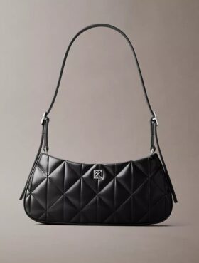Quilted Emblem Logo Small Shoulder Bag