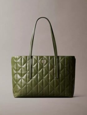 Quilted Emblem Logo Small Tote Bag Quilted Emblem Logo Small Tote Bag