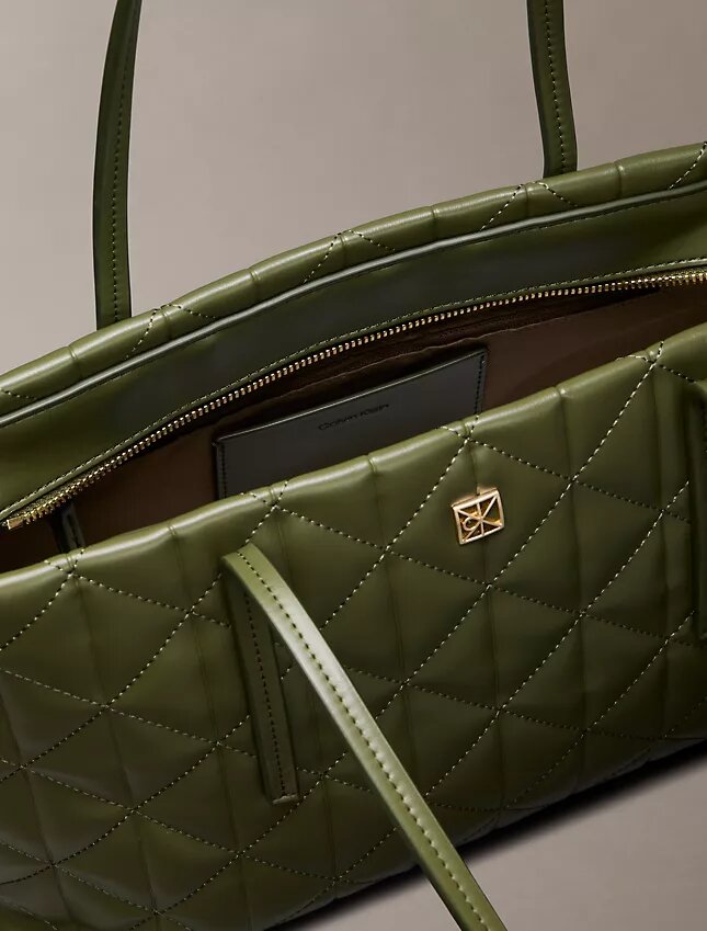 Quilted Emblem Logo Small Tote Bag Quilted Emblem Logo Small Tote Bag