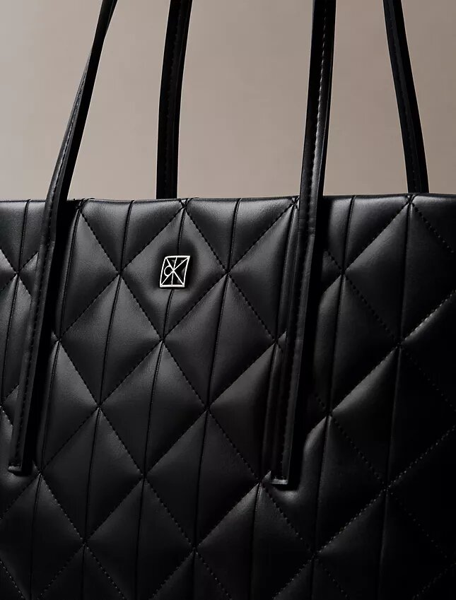 Quilted Emblem Logo Small Tote Bag Quilted Emblem Logo Small Tote Bag