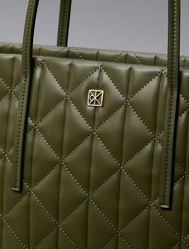 Quilted Emblem Logo Small Tote Bag Quilted Emblem Logo Small Tote Bag