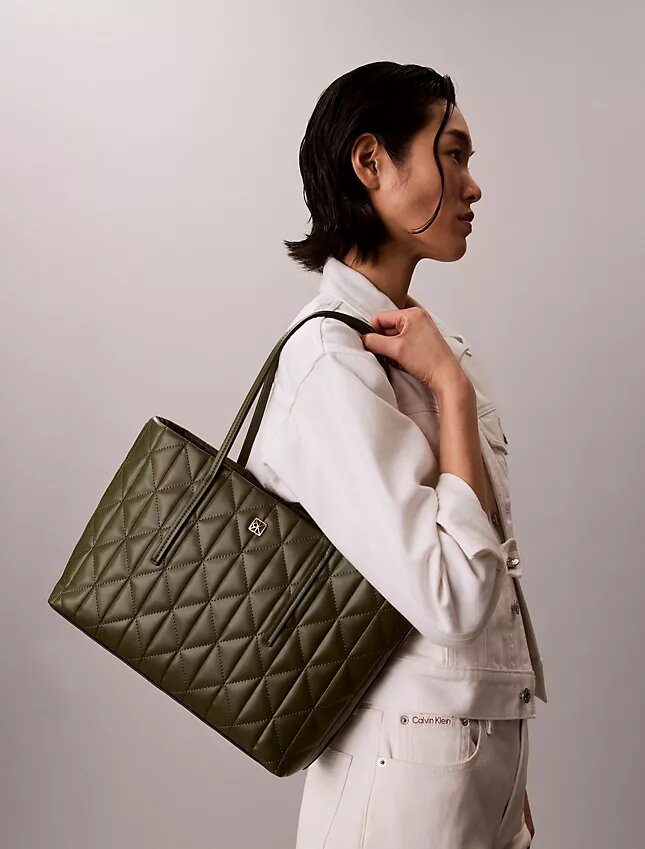 Quilted Emblem Logo Small Tote Bag Quilted Emblem Logo Small Tote Bag