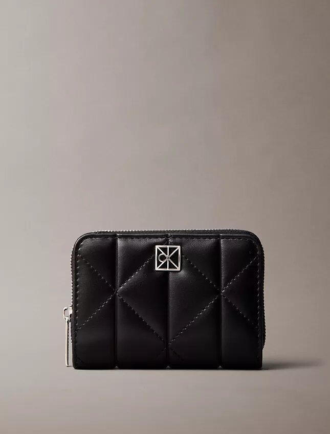 Quilted Emblem Logo Zip Flap Wallet Quilted Emblem Logo Zip Flap Wallet