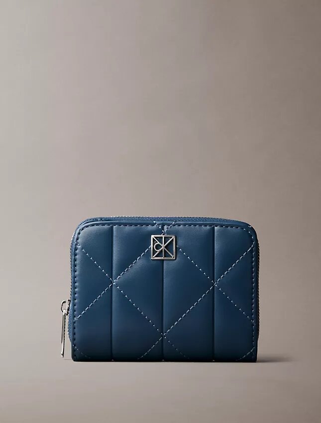 Quilted Emblem Logo Zip Flap Wallet Quilted Emblem Logo Zip Flap Wallet