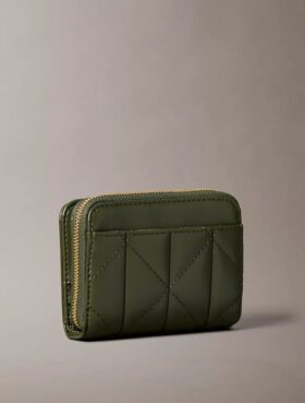 Quilted Emblem Logo Zip Flap Wallet