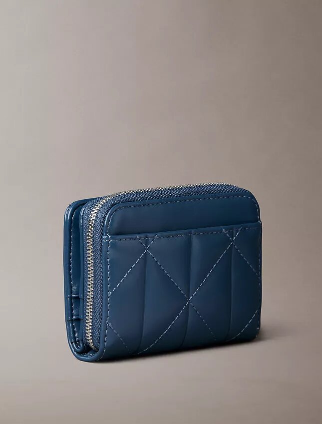 Quilted Emblem Logo Zip Flap Wallet Quilted Emblem Logo Zip Flap Wallet