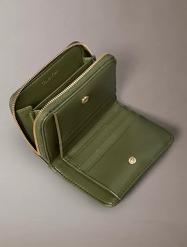 Quilted Emblem Logo Zip Flap Wallet Quilted Emblem Logo Zip Flap Wallet