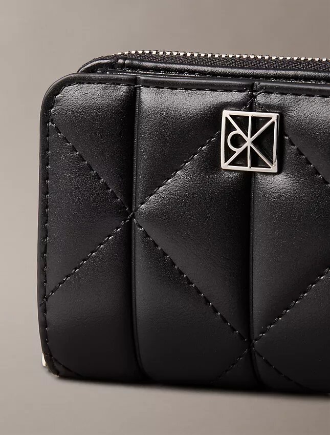 Quilted Emblem Logo Zip Flap Wallet Quilted Emblem Logo Zip Flap Wallet