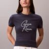 Raised Script Logo Graphic Slim T-Shirt