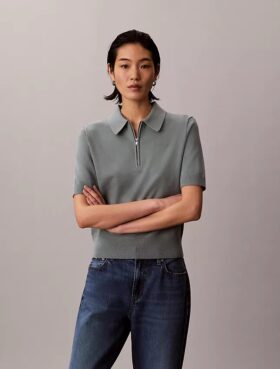 Relaxed Knit Polo Sweater Relaxed Knit Polo Sweater
