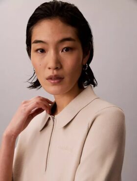 Relaxed Knit Polo Sweater
