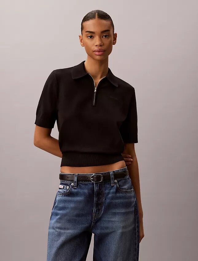 Relaxed Knit Polo Sweater Relaxed Knit Polo Sweater