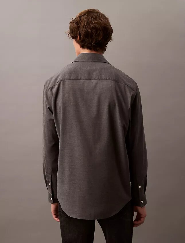 Relaxed Wool Blend Button-Down Shirt Relaxed Wool Blend Button-Down Shirt