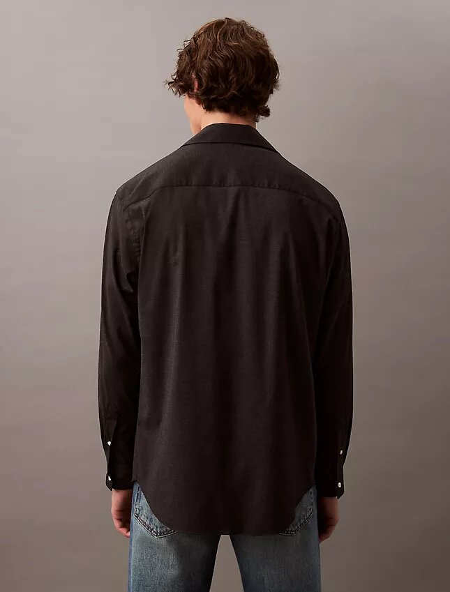 Relaxed Wool Blend Button-Down Shirt Relaxed Wool Blend Button-Down Shirt