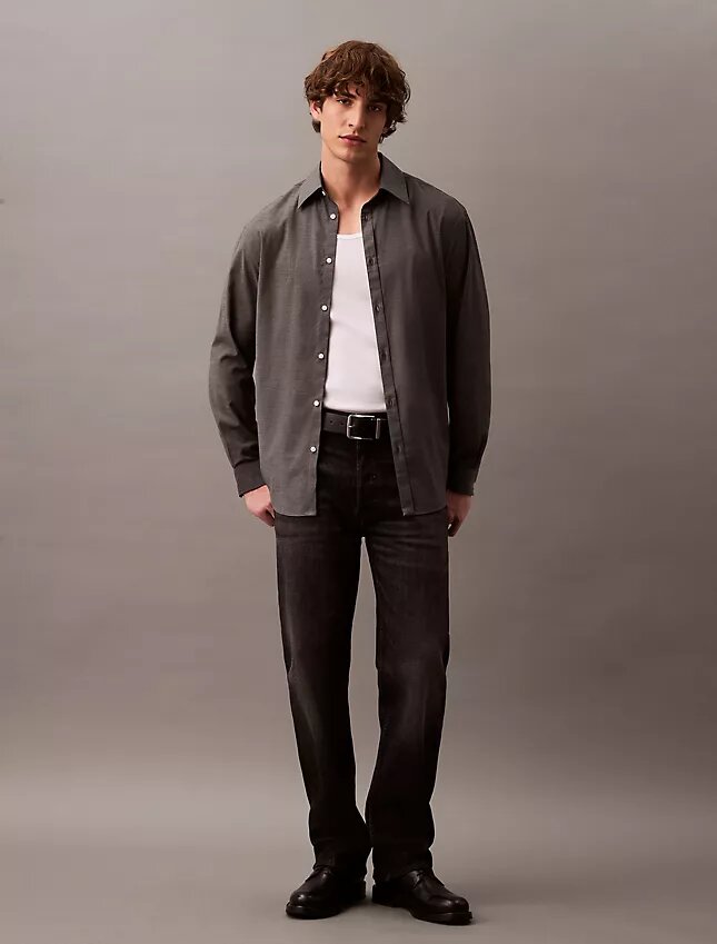 Relaxed Wool Blend Button-Down Shirt Relaxed Wool Blend Button-Down Shirt