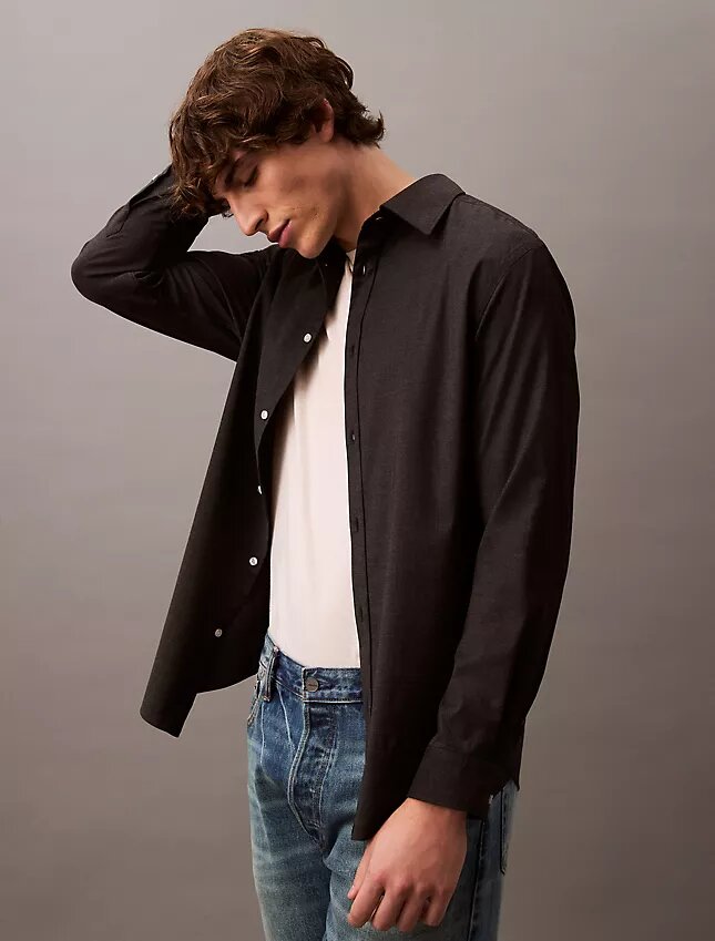 Relaxed Wool Blend Button-Down Shirt Relaxed Wool Blend Button-Down Shirt