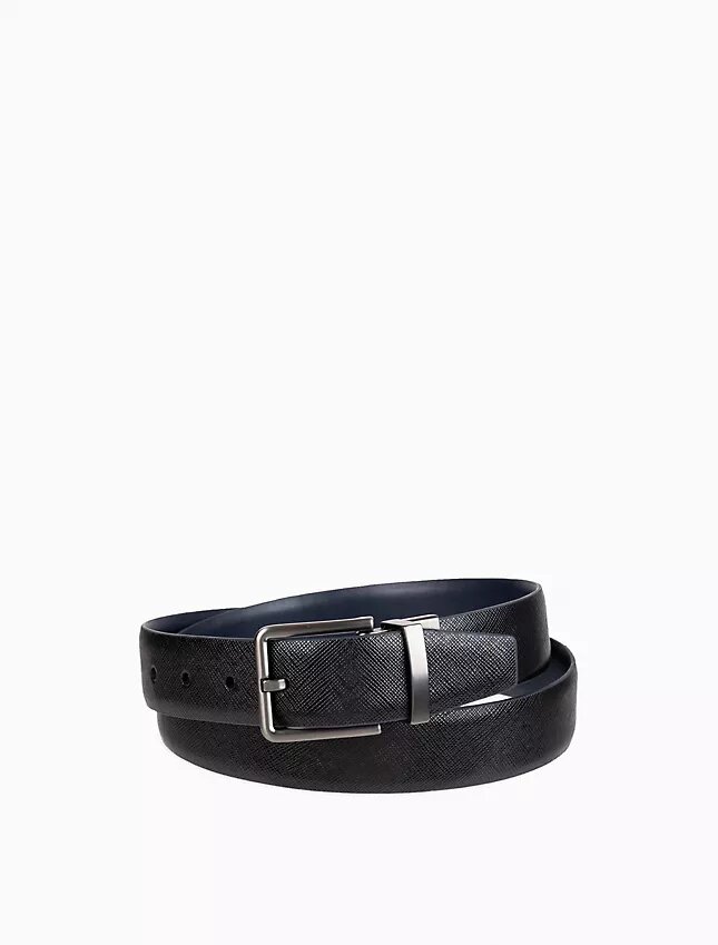 Reversible Saffiano Leather Dress Belt Reversible Saffiano Leather Dress Belt