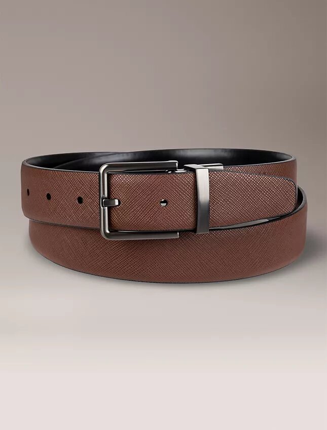 Reversible Saffiano Leather Dress Belt Reversible Saffiano Leather Dress Belt
