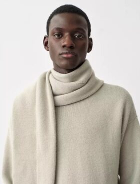 Rex Cashmere Sleeve Scarf Sweater