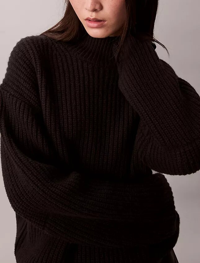 Rib Chunky Relaxed Turtleneck Sweater Rib Chunky Relaxed Turtleneck Sweater