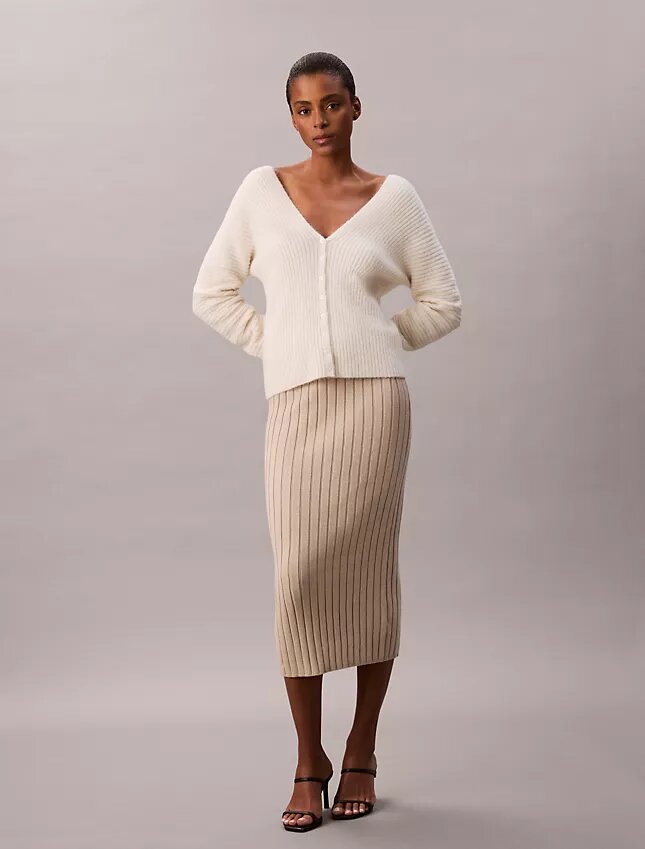Rib Cotton Midi Skirt Rib Cotton Midi Skirt