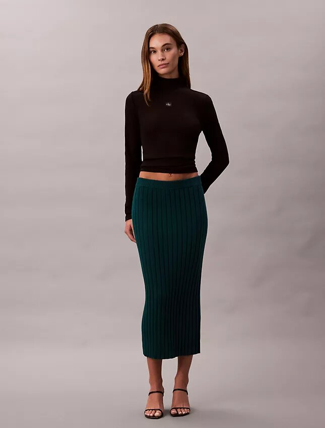 Rib Cotton Midi Skirt Rib Cotton Midi Skirt