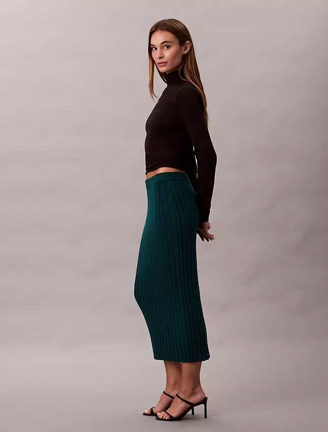 Rib Cotton Midi Skirt Rib Cotton Midi Skirt