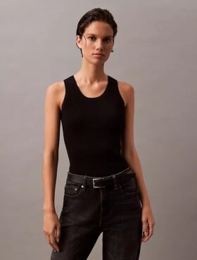 Rib Cotton Sweater Tank