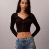 Rib Cropped Cardigan