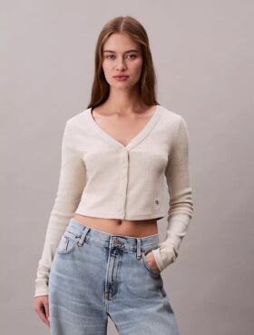 Rib Cropped Cardigan