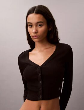 Rib Cropped Cardigan