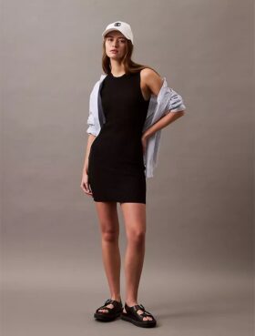 Rib Sleeveless Mini Dress