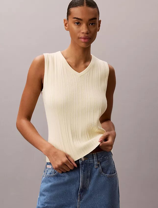 Rib V-Neck Tank Top Rib V-Neck Tank Top