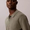 Ribbed Sweater Polo Shirt Ribbed Sweater Polo Shirt