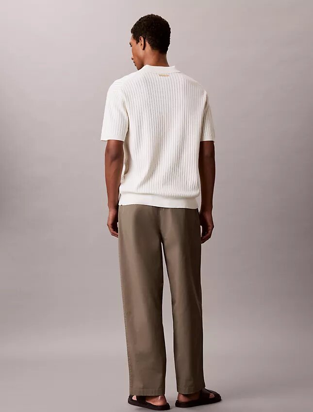 Ribbed Sweater Polo Shirt Ribbed Sweater Polo Shirt