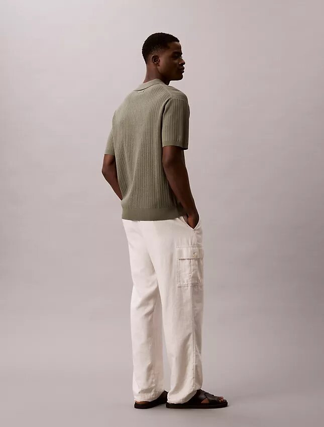 Ribbed Sweater Polo Shirt Ribbed Sweater Polo Shirt