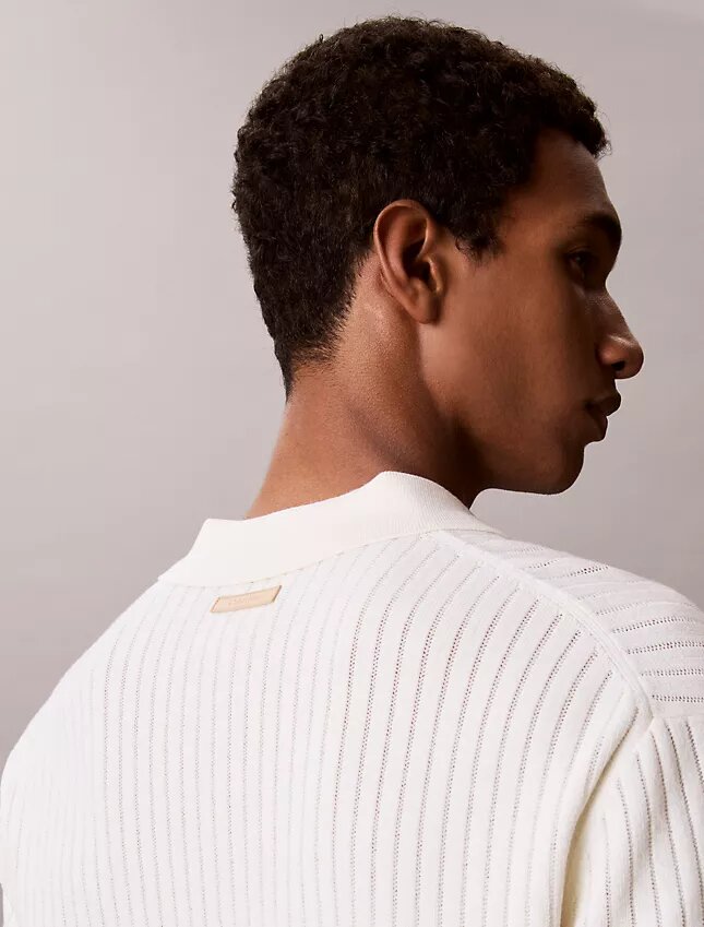 Ribbed Sweater Polo Shirt Ribbed Sweater Polo Shirt