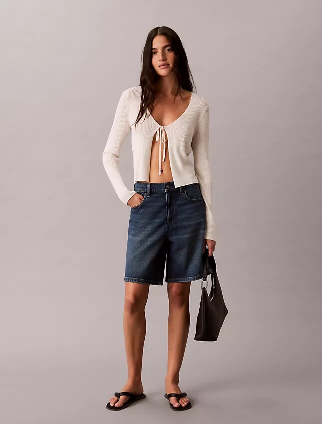 Roll Hem A-Line Denim Shorts Roll Hem A-Line Denim Shorts