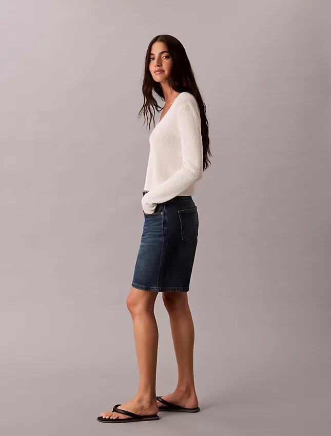 Roll Hem A-Line Denim Shorts Roll Hem A-Line Denim Shorts