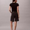 Roll Hem A-Line Denim Shorts