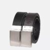 Saffiano Reversible Plaque Buckle Belt Saffiano Reversible Plaque Buckle Belt