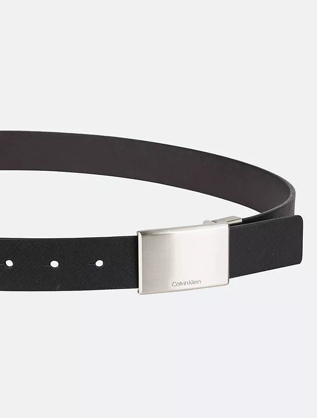 Saffiano Reversible Plaque Buckle Belt Saffiano Reversible Plaque Buckle Belt