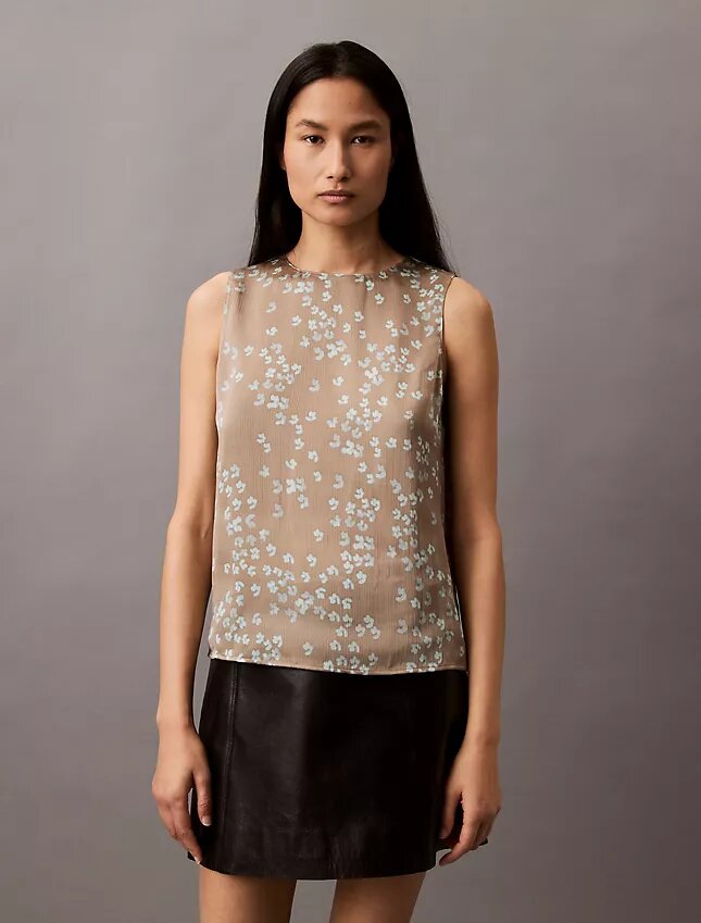 Satin Printed Tank Top Satin Printed Tank Top