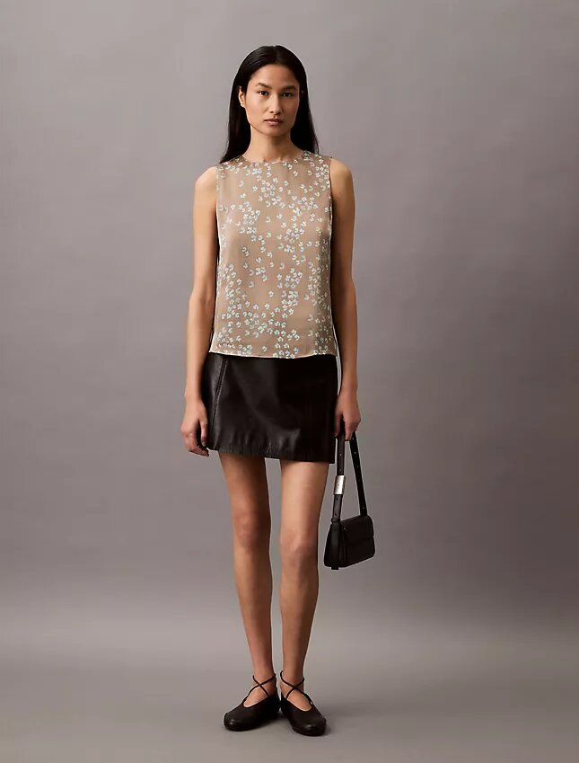 Satin Printed Tank Top Satin Printed Tank Top