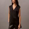 Satin Sleeveless V Neck Blouse Satin Sleeveless V Neck Blouse
