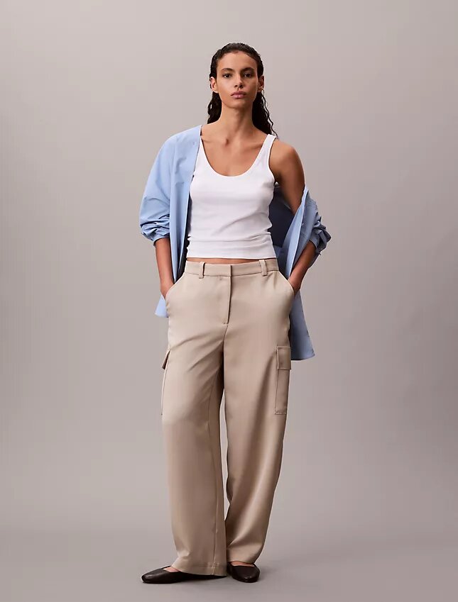 Satin Twill Relaxed Cargo Pants Satin Twill Relaxed Cargo Pants