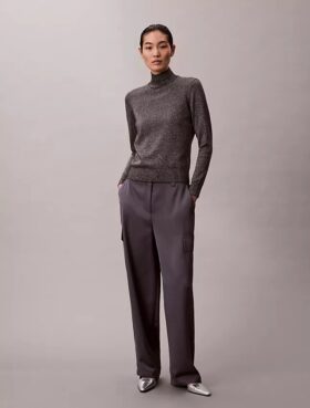 Satin Twill Relaxed Cargo Pants