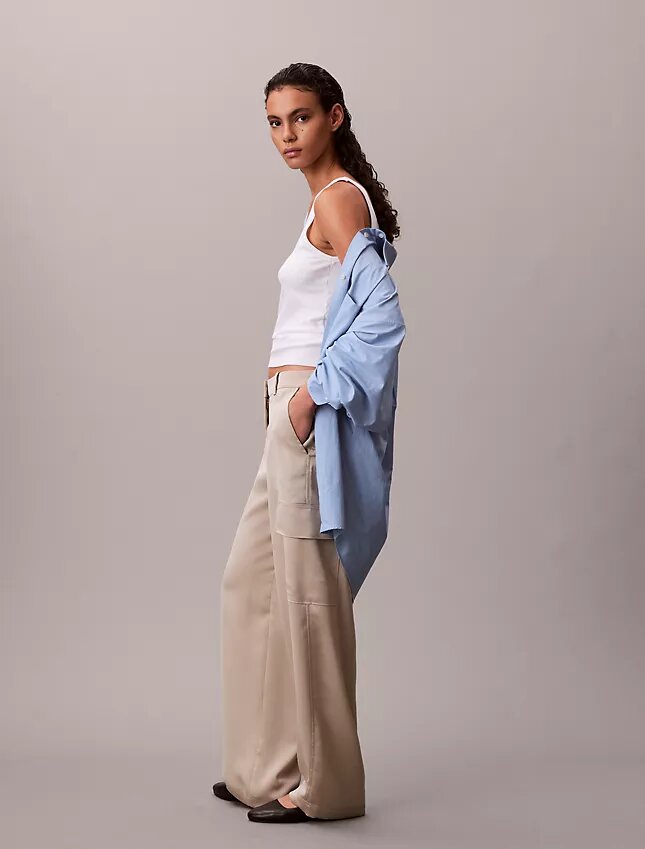 Satin Twill Relaxed Cargo Pants Satin Twill Relaxed Cargo Pants