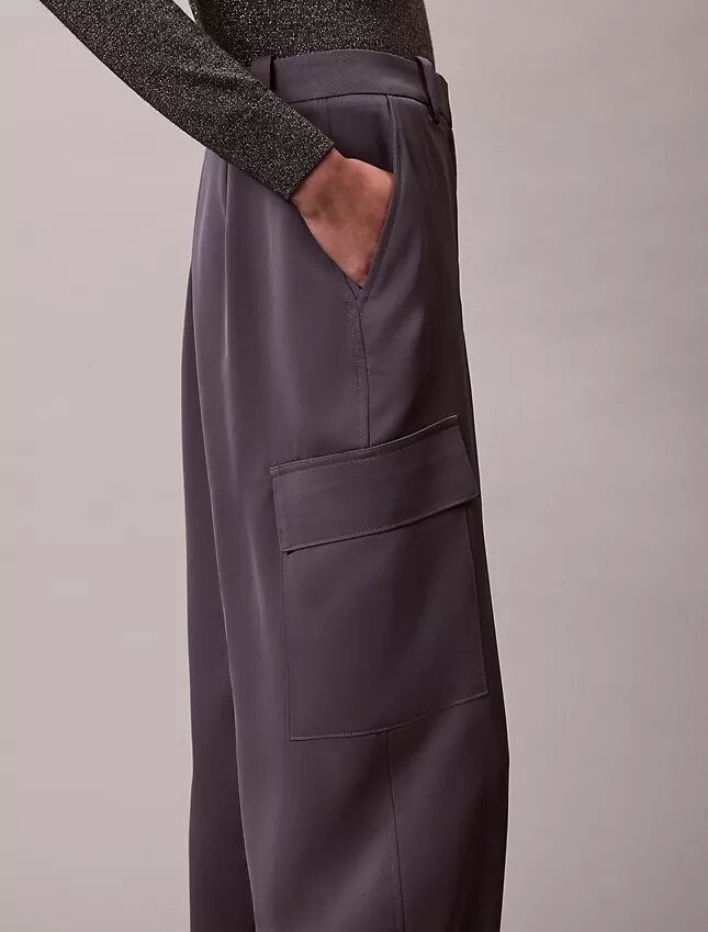 Satin Twill Relaxed Cargo Pants Satin Twill Relaxed Cargo Pants